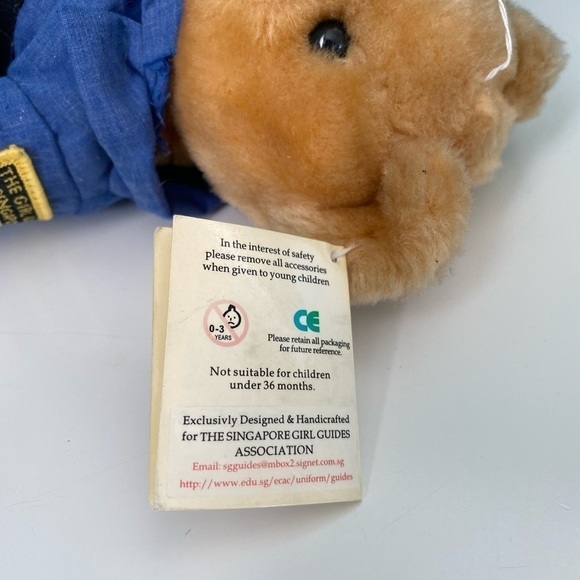 𝅺vintage Handmade Girl Guides Singapore Teddy Bear with Uniform Limited Edition - Picture 12 of 12